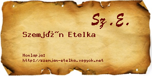 Szemján Etelka névjegykártya